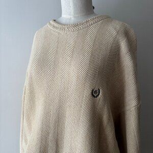 2/$40  Y2K Soft Cotton Textured Sweater | Vintage Oversized Cream Knit